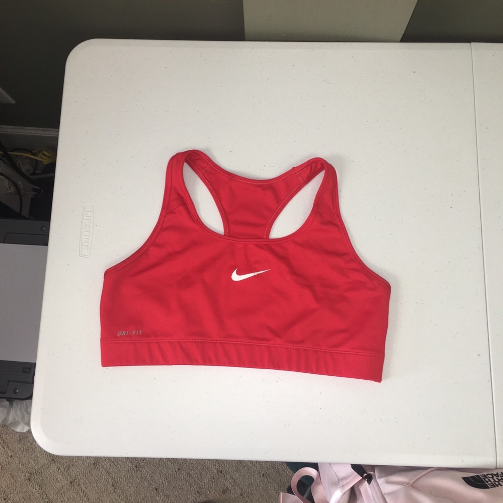 Red size large Nike sports bra